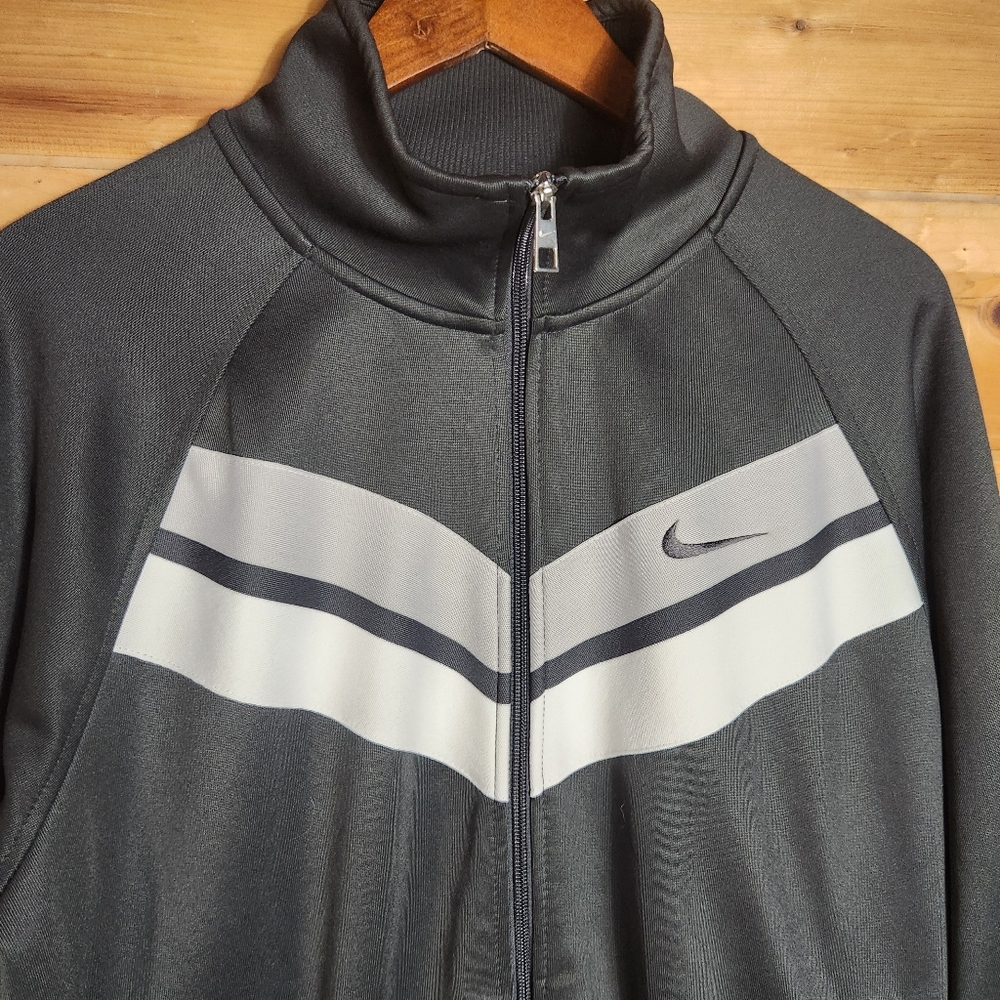 Nike Striker Chevron Track Jacket Mens L Grey Raglan 532919 060 Polyester Zip - Picture 5 of 14